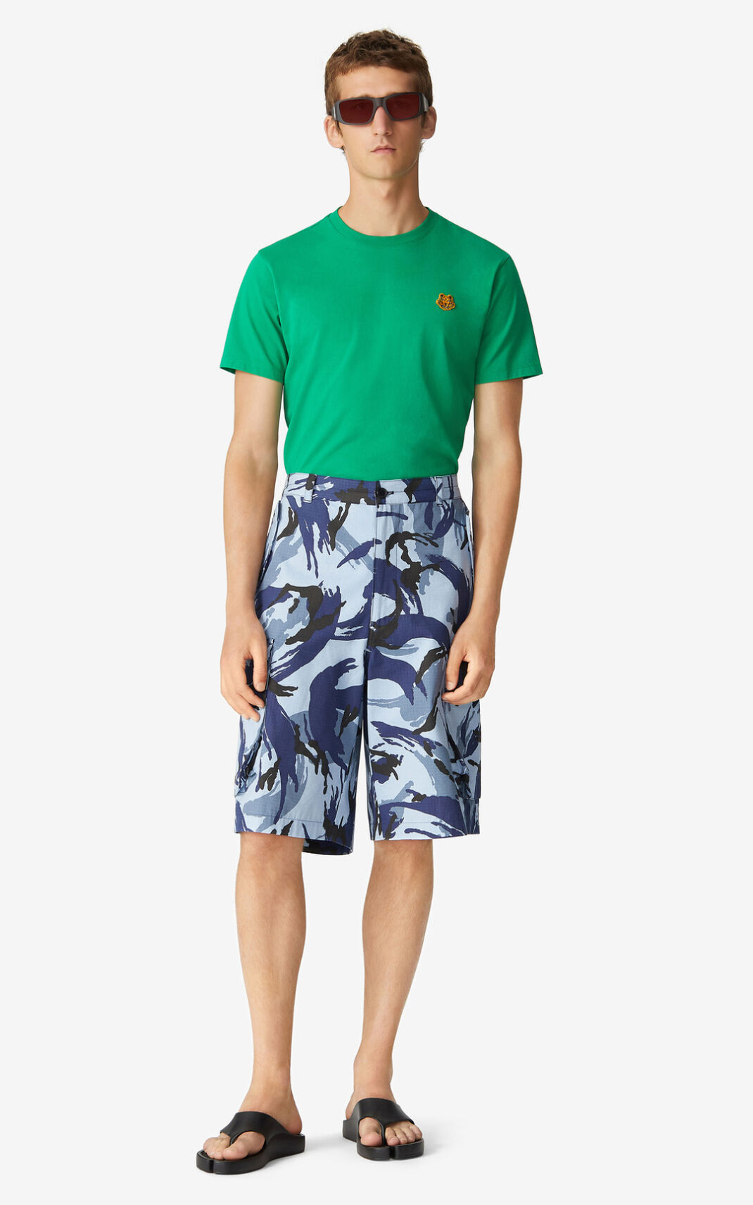 Shorts Kenzo Homme Tropic Camo cargo Bleu CEPZK-4630